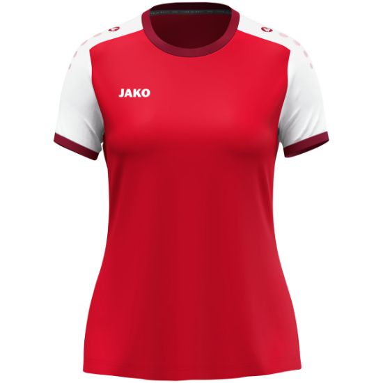 Afbeeldingen van Shirt Dynamic KM damesmaten rood/wit/donkerrood